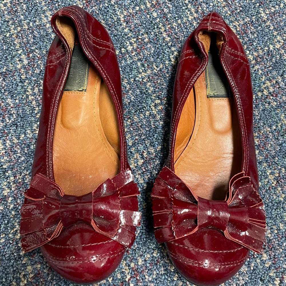 Preloved Lanvin red flats with bow size 38